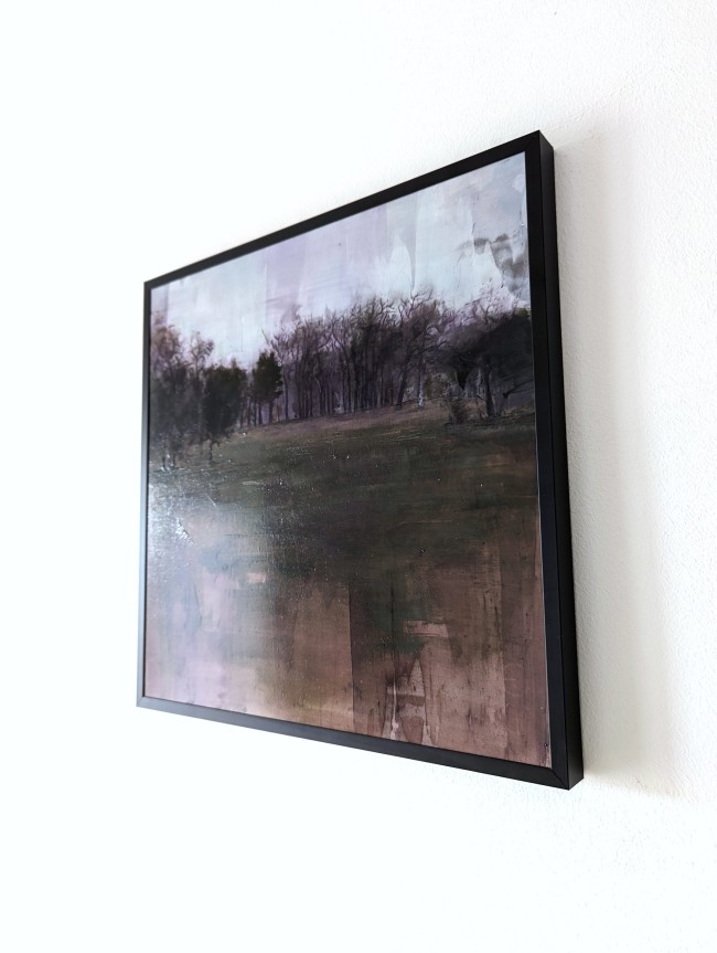 Winter. Dusk. Park. – Öl auf Alu-Dibond – Gemälde von Eduard Warkentin