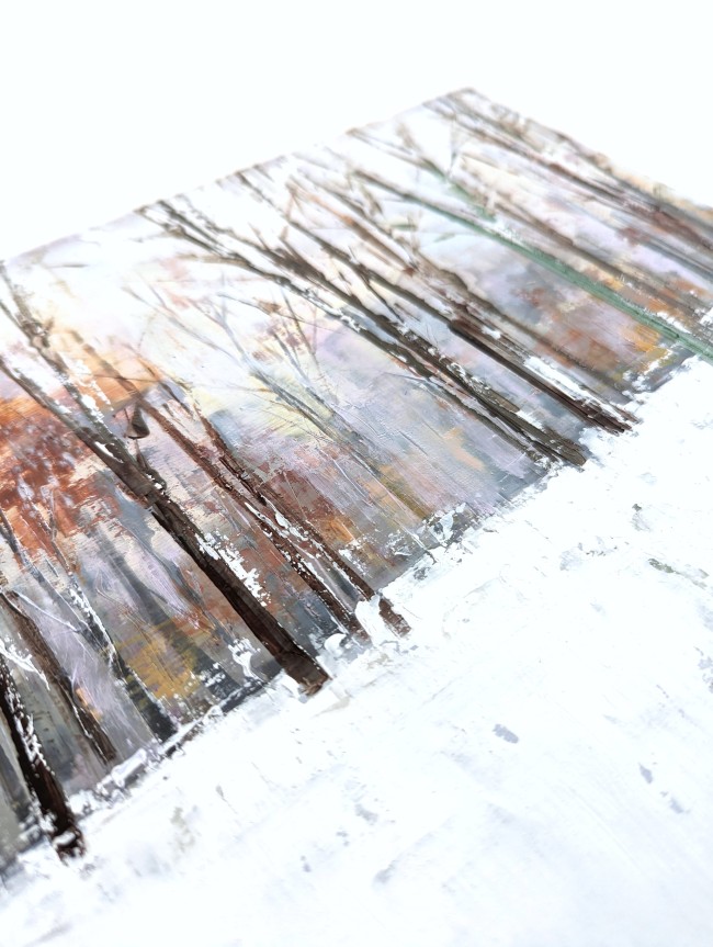 Winter im Park – Öl auf Papier – Gemälde von Eduard Warkentin