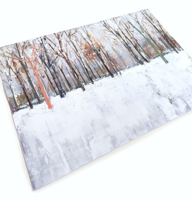 Winter im Park – Öl auf Papier – Gemälde von Eduard Warkentin
