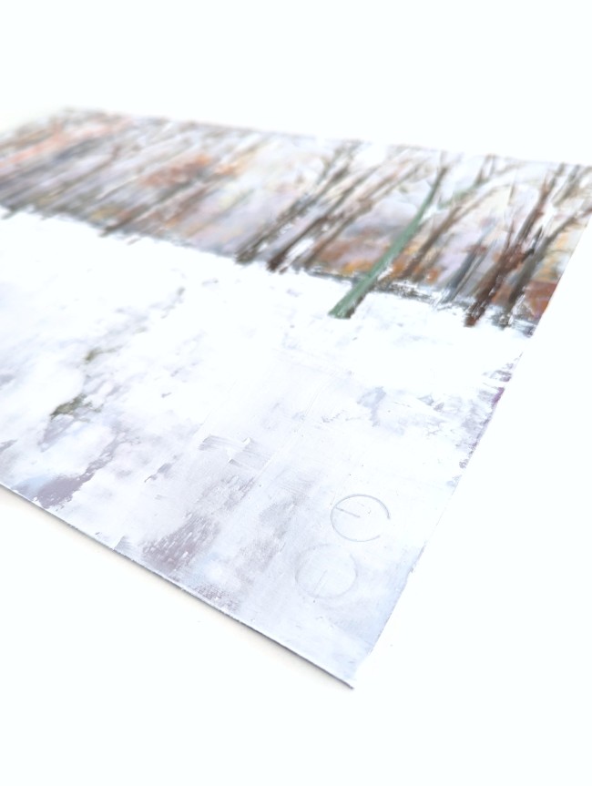 Winter im Park – Öl auf Papier – Gemälde von Eduard Warkentin